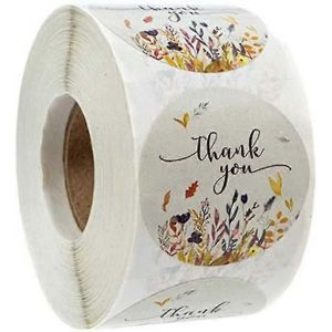 500 Pi&egrave;ces Merci Stickers Merci &Eacute;tiquette Scellage Autocollants Ronds Autocollants Cadeau Autocollant Sti - Neuf