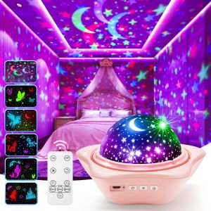 Kuwl-Veilleuse Pour Bébé Pour Enfants, 15 Éclairages + 6 Lumières + Projecteur D'étoiles Rotatif, Veilleuse Pour Enfants, Intensité Variable, Minuterie, Accessoires De Chambre Pour Filles, Lumières - Neuf