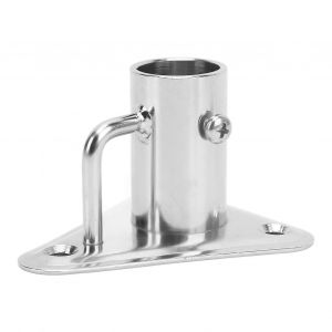 Porte-m&acirc;t de drapeau 90 degr&eacute;s 1 pouce 316 en acier inoxydable 316 poteau poteau douille triangle base avec contrefort pour navires yachts - Neuf