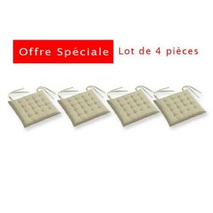 Galette De Chaise - Futon - Umberto Ravelli - 40x40cm - 100% Coton - Beige - Neuf