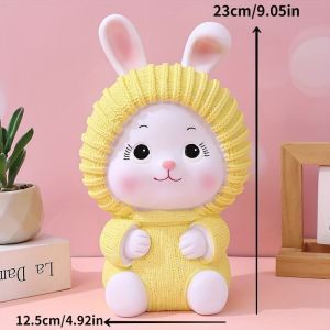 1 pièce de nouvelle tirelire de statue de petit lapin de style chaud de célébrité d'Internet,tirelire anti-chute en émail de grande capacité,tirelire b - Type YELLOW - Neuf