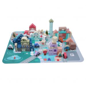 Blocs De Construction En Bois Educatifs Pour Enfants, 115 Pieces, Jouet Intelligent Et Interessant - Neuf
