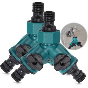 Répartiteur de tuyau d'arrosage à 2 voies Répartiteur de robinet d'eau Connecteur rapide Adaptateur de tuyau d'arrosage pour robinet de jardin - Neuf