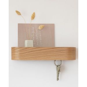Ulteronixshop-Porte Clef Mural 'Toke' | Design Minimaliste d&iquest;Accroche Clef Mural de Berlin | Porte Cl&eacute; Mural Moderne avec &Eacute;tag&egrave;re en Bois | Rangement Clef comme Meuble de Couloir pour le Mur | Ch&ecirc;ne - Neuf