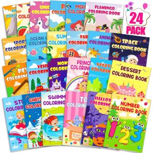 KALANKA-Lot de 24 livres de coloriage pour enfants de 4 à 8 ans ¿ Petits livres de coloriage pour fêtes d'enfants ¿ Cadeaux d'anniversaire en vrac, sacs à friandises, activités en classe ¿ Comprend - Neuf