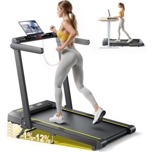 Chenquansarl-Tapis De Course, Vitesse 16 Km/H, Réglage De La Pente À 3 Vitesses, Pente 12%, Bande De Course Large 42cm, 2.5 , Tapis De Course Électrique Pliable, Double Écran Led, Mesure De La Fréque - Neuf
