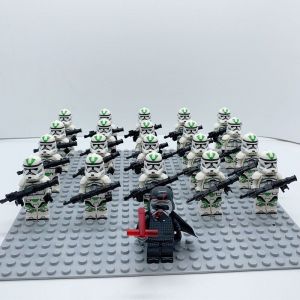 21pièces star wars mini figurine action garde blocs de construction jouet - costume de soldat robot - combat figure assemblée - jouets amusants - thème style pendules-Aucune plaque de base fournie - Neuf