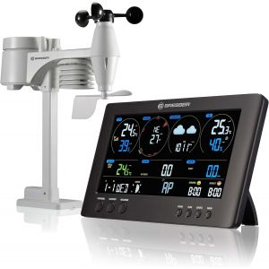 ChenQuanSarl-Clearview Station Météo Sans Fil Avec Wifi Et Capteur Extérieur Pro 7 En 1 (Vent, Humidité De LAir, Température, Précipitations, Niveau Uv, Intensité Lumineuse), Noir - Neuf