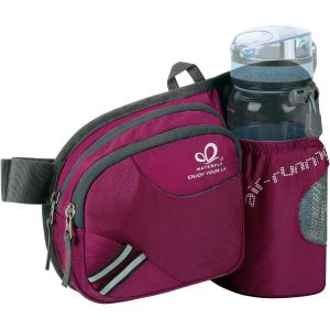 BNHGO-Sac Banane Homme et Femme Sacoche Banane de Sport Ceinture de Course avec Porte Bouteille - Neuf