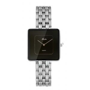Montre Classique Simple A Quartz Carree, Grand Format, Bracelet Elegant Or Argent Noir Femme - Neuf