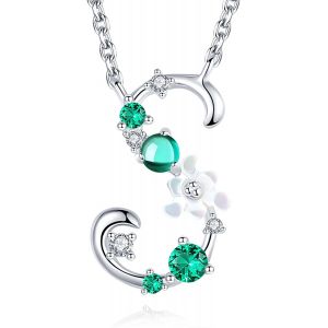 Collier Pendentif Lettre Initial A En Mon Collier Pr&eacute;nom Personnalis&eacute; En Argent Fin 925 Et Oxyde De Zircon Id&eacute;e Cadeau No&euml;l Pour Femme Fille - Neuf