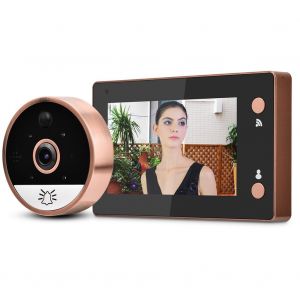 Camera de surveillance de porte Wi-Fi HD 720p de 4,3 pouces avec vision nocturne infrarouge et detection de mouvement - Neuf