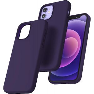 Maa-Coque Pour Iphone 12/12 Pro, Doublure Douce En Tissu Microfibre, Anti-Choc, Anti-Rayures, Coque En Silicone Pour Iphone 12/12 Pro 6,1 Pouces, Violet Intense - Neuf