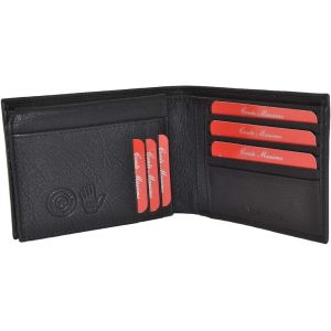 Conte Massimo, Portefeuille Noir Pour Homme, Avec Porte-Cartes Et Poche Pour Billets De Banque Noir Avec Porte-Cartes Et Fen&ecirc;tre - - Neuf