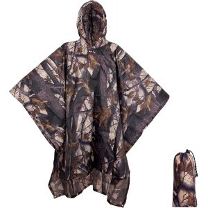 Subzonal-3-En-1 Poncho Pluie Imperm&eacute;able &Agrave; Usage Multiple, L&eacute;ger Et S&eacute;chage Rapide, Poncho Pluie Homme & Femme, B&acirc;che Camouflage, Materiel Camping, Tapis De Sol Camping Pour Randonn&eacute;e Chasse - Neuf