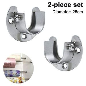 Lot De 2 Supports De Tringle À Bride Robustes - Supports De Penderie Et De Rideaux Robustes Avec Installation Facile Et Capacité De Charge De 100 Kg - Neuf
