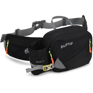 JGD-Sac Banane de randonn&eacute;e Femme et Homme,Sacoche Banane de Sport Ceinture avec Pore Bouteille,Id&eacute;al pour la Course &agrave; Pied,Le v&eacute;lo,Le Voyage(Noir :) - Neuf