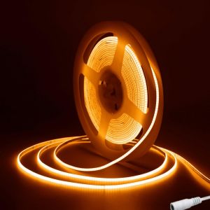 Dc12v Ruban Led Cob Orange, 5m 480led/M N&eacute;on Bande Lumineuse Led, 2.7mm Led Strip Rubans &Agrave; Led Cob Pour La D&eacute;coration De La Salle Fpv De Voiture(Seule Bande Led) - Neuf
