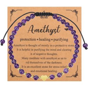 4mm Bracelet Fine Perle Pierre Naturelle Réglable Tressé Bracelet Porte Bonheur Pierre Énergétique Précieuses Pour Femme Fille - Neuf