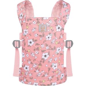 ERYI-Porte-Poupée Pour Enfants En Peluche Avec Sangles Réglables Pour Poupée - Rose (Fleurs D'Anémone) - Neuf