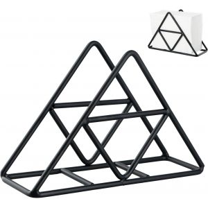 Eryi-Porte Serviette En Papier De Table, Support Serviette Papier Table, Support Serviette Papier, Serviettes Triangulaires En Acier Inoxydable Pour Comptoirs De Cuisine/Tables &Agrave; Manger (Noir) - Neuf