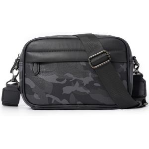 nzqaf-Sacs bandoulière homme,Sacoche Bandouliere Multifonctionnel,Sac à Bandoulière vintage shoulder pour homme,Sacs business,petit Étanche loisirs sac à dos,pour le travail,les voyages (Noir-2) - Neuf