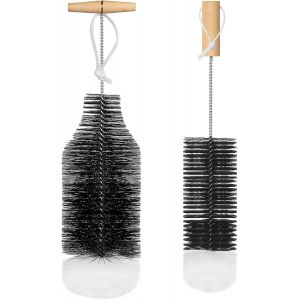 2 Bouteille en verre soda Bross- 1 L Brosse de nettoyage de bouteille en verre, adapt&eacute;e au nettoyage des bouteilles d'eau de soda, des bouteilles en verre, des bouteilles de b&eacute;b&eacute;, etc.. (noir) - Neuf