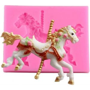 Jexnovashop-Moules En Silicone Pour Cheval Carrousel 3d Diy, Moules À Fondant En Silicone Antiadhésifs Pour Chocolat, Pâte À Sucre, Pâte À Gâteau, Fête Prénatale, Carrousel, Fournitures De - Neuf