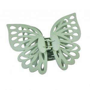 Grande Griffe De Cheveux Avec Forte Adhérence, Double Couche En Forme De Papillon, Pince À Cheveux, Dents Antidérapantes, Pince Pour Queue De Cheval, Griffe Arrière De La Tête-Vert - Neuf