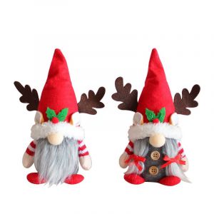 Lot de 2 nains de Noël en peluche avec clochette, figurines suédoises faites à la main, elfes suédois, décorations de Noël, cadeaux pour la maison - Neuf