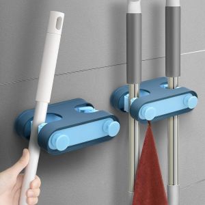 Lot De 2 Porte-Balais Muraux Bleus, Auto-Adhésifs, Crochets À Tête Ronde, Pour Salle De Bain, Cuisine, Garage - Neuf