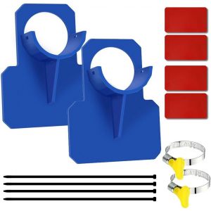 2 Pièces Support de Tuyau de Piscine,Support pour Tuyau Deau de Piscine,Accessoire de Piscine en Plastique,Fixes et Supports de Tuyau de Piscine,Pour Tuyaux Piscine de Ø38mm,Bleu - Neuf