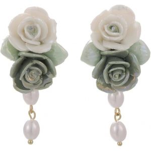 Chenquansarl-Boucles D'oreilles &Agrave; Clous Fleur C&eacute;ramique &Eacute;l&eacute;gantes Femmes M&egrave;re Amies Romantique Accessoires Saint Valentin Anniversaire Cadeaux Breloques Remarquables - Neuf