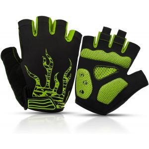 Gants Cyclisme Demi-Doigts Gants Velo Gel Anti-Choc Anti-D&eacute;rapage,Respirant Gant Demi Doigt Mitaines Velo Homme,Gants Vtt Gel &Eacute;t&eacute; De Fitness Sport Escalade Pour Homme Et Femme.[O257] - Neuf