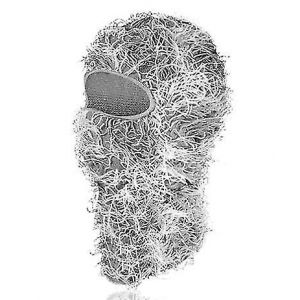 Cagoule Homme Effet Vieilli, Masque De Ski Int&eacute;gral, Bonnet, Masque D'hiver Chaud Et Coupe-Vent En Maille, Gris Et Blanc - Neuf