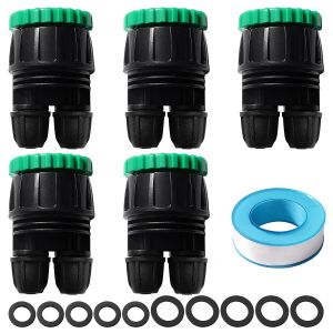 5 Pièces G1/2 G3/4 à 4/7 mm Adaptateur Micro Irrigation, 2 Voies Micro Irrigation Raccord Rapide Convient, Raccords D'irrigation pour l'agriculture, avec Boucle Verrouillage, pour Pelouses - Neuf