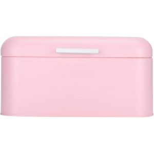 LETNERNY-Boîte À Pain, Récipient À Pain Rose De Grande Capacité, Récipients De Stockage De Pain En Fer Compacts De 12X7,9X5,9 Pouces, Étui De Rangement De Comptoir Rétro Avec Couvercle Hermétique Pou - Neuf