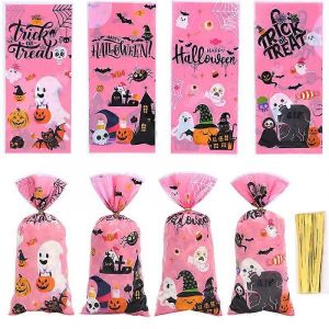 50pcs mignon fantôme citrouille joyeux Halloween bonbons cadeaux sacs Trick Or Treat Sacs Décorations de fête Favor Goodie Gift Wrapping Bag - Neuf