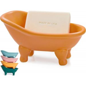 1 mini baignoire en céramique colorée de 14,2 cm-Porte-savon décoratif pour le maquillage-Pour hamster-Orange - Neuf