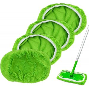 SUBZONAL-Serpill&egrave;res de Rechange en Microfibre, T&ecirc;tes Chiffons Serpill&egrave;res R&eacute;utilisables Compatible avec Swiffer Sweeper Balais Serpill&egrave;res de Rechange Lavables de Corail Chiffons 4 Pi&egrave;ces - Neuf