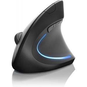 CSL - Souris Bluetooth sans Fil Optique Verticale, Bluetooth Version 4.0 Wireless Mouse, 800 &agrave; 1600 dpi, 6 Boutons, Ergonomique reposante pour Le Bras, Soulagement du Tennis Elbow, &eacute;picondylite - Neuf