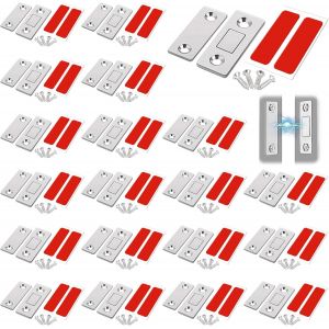 MEVRONISSHOP-20 Pi&egrave;ces Aimant Porte Placard, Aimant Porte Autocollant Ultra-Mince, Aimant Placard, pour Portes Coulissantes/Cuisines/Fen&ecirc;tres/Armoires/Loquets de Porte (Argent) - Neuf