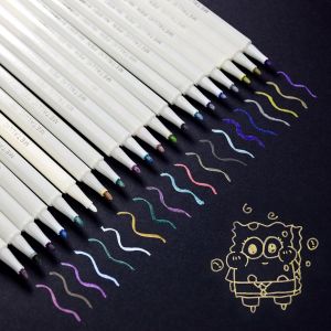 Lot De 20 Marqueurs M&eacute;talliques Pour Scrapbooking, Fabrication De Cartes, Album Photo, Verre, M&eacute;tal, Bois, Roche, Fournitures Artistiques - Neuf