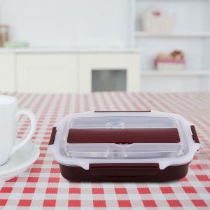 Hjlian Boite A Lunch Isotherme En Acier Inoxydable 304 Avec Baguettes Et Cuillere (Rouge) - Neuf