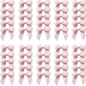 Kal-Satin Noeuds Decoration, 50 Pièces Rose Noeud Cadeau, Pour Decoration Voiture Mariage, Noeud Rubans Déco, Décoration De Noël Et De La Saint-Valentin - Neuf