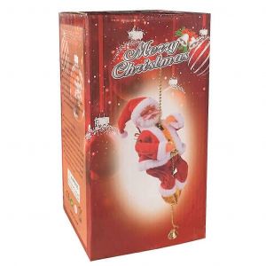 Poup&eacute;e &eacute;lectrique musicale P&egrave;re No&euml;l, &eacute;chelle d'escalade, jouet musical, d&eacute;coration de table de vacances, d&eacute;corations de vitrine - Neuf