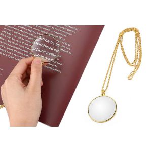 Collier Loupe 5x Pour La Lecture Et Les Loisirs Cr&eacute;atifs - Or - Neuf