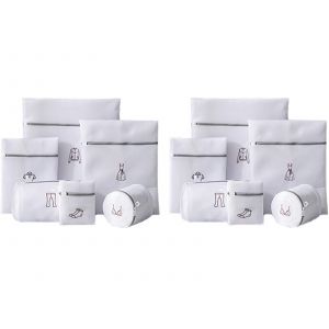 Lot de 12 sacs &agrave; linge blancs brod&eacute;s pour laver les v&ecirc;tements - Neuf