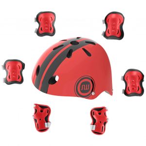 Kit De Protection Sport Pp Eps Eponge Casque Genouilleres Coudes Poignets Pour Skateboard Scooter Cyclisme Rouge M Pour 6 A 14 Ans - Neuf