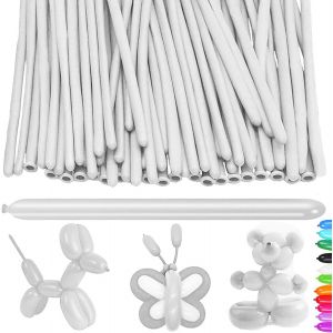 50 Pièces Ballon pour Sculpture,Blanc Long Ballons,Ballon a Modeler,Tordus Longs Magiques Ballons en Latex,pour Anniversaire des Enfants,Mariage et Fête - Neuf